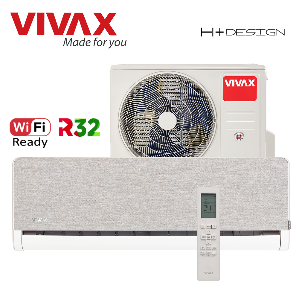 Aer Conditionat VIVAX H+Design ACP-12CH35AEHI+ Silver Wi-Fi Ready R32 Inverter 12000 BTU/h