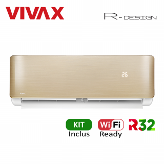 Aer Conditionat VIVAX R-Design ACP-12CH35AERI GOLD Wi-Fi Ready Kit de instalare inclus R32 Inverter 12000 BTU/h