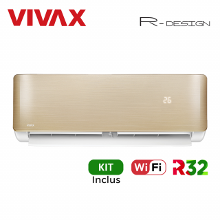 Aer Conditionat VIVAX R-Design ACP-09CH25AERI GOLD Wi-Fi Kit de instalare inclus R32 Inverter 9000 BTU/h
