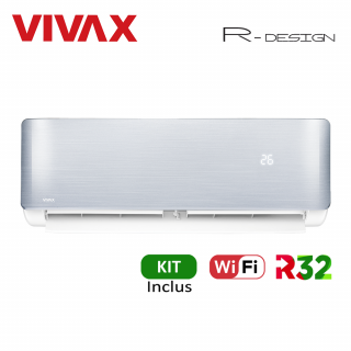 Aer Conditionat VIVAX R-Design ACP-12CH35AERI SILVER Wi-Fi Kit de instalare inclus R32 Inverter 12000 BTU/h