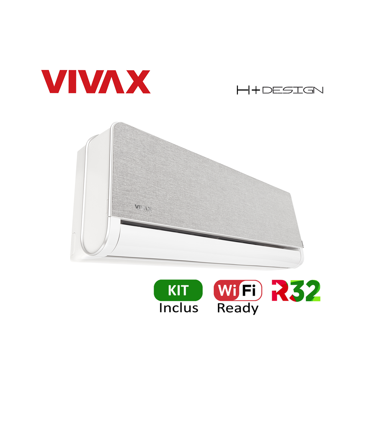 Aer Conditionat VIVAX H+Design ACP-12CH35AEHI+ Silver Wi-Fi Ready Kit de instalare inclus R32 Inverter 12000 BTU/h
