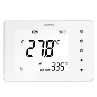 Termostat AERO TP708RFW Wi-Fi, Wireless, pentru Centrala Termica, Incalzire Pardoseala, Smart, Programabil, Alexa, Google, Alb