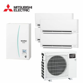 Pompa de Caldura Hybrid Mitsubishi Electric PXZ-5F85VG / ERSD-VM2D / 4x MSZ-AY25VGKP R32 8.5 kW 230V Boiler ACM