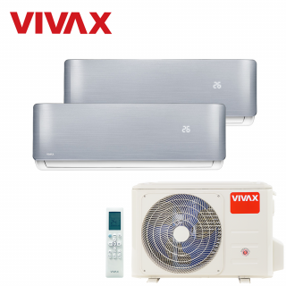 Aer Conditionat MULTISPLIT VIVAX ACP-14COFM40AERI / 2x ACP-09CH25AERI SILVER Dublu Split Inverter