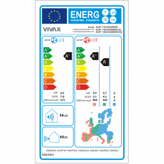 Aer Conditionat VIVAX R-Design ACP-12CH35AERI RED Wi-Fi Kit de instalare inclus R32 Inverter 12000 BTU/h