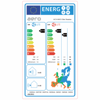 Aer Conditionat AERO Elite Shadow ACS-09ES Wi-Fi A+++ R32 Inverter 9000 BTU/h