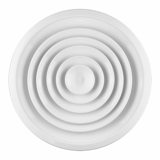 Anemostat circular cu diametru 150 MM, Aluminiu vopsit in camp electrostatic, Alb