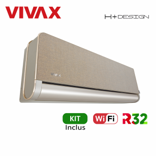 Aer Conditionat VIVAX H+Design ACP-09CH25AEHI+ Gold Wi-Fi Kit de instalare inclus R32 Inverter 9000 BTU/h