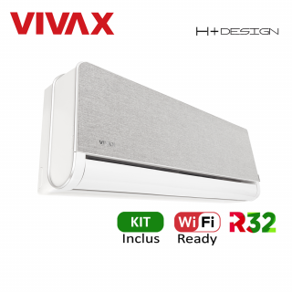 Aer Conditionat VIVAX H+Design ACP-09CH25AEHI+ Silver Wi-Fi Ready Kit de instalare inclus R32 Inverter 9000 BTU/h