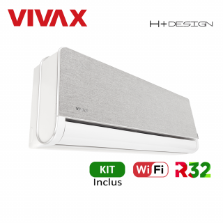 Aer Conditionat VIVAX H+Design ACP-09CH25AEHI+ Silver Wi-Fi Kit de instalare inclus R32 Inverter 9000 BTU/h