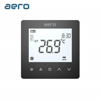 Termostat AERO TP518FC4(2/4)Black, pentru Ventiloconvector, Programabil, 2/4 tevi, Tuya, Smart Life, Alexa, Google, Negru