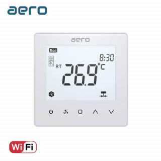 Termostat AERO TP518FC4W(2/4)White, pentru Ventiloconvector, WiFi, 2/4 tevi, Tuya, Smart Life, Alexa, Google, Alb