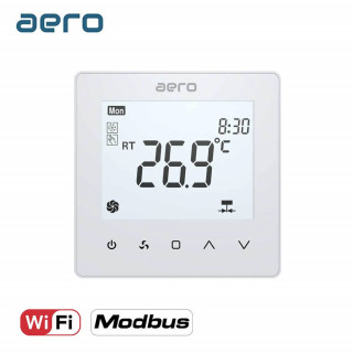 Termostat AERO TP518FC4WN(2/4)White, pentru Ventiloconvector, WiFi, Modbus, 2/4 tevi, Tuya, Smart Life, Alexa, Google, Alb