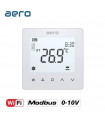 Termostat AERO TP518FC4WN-FV(2/4)White, pentru Ventiloconvector, WiFi, Modbus, Ventilator EC 0-10V, 2/4 tevi, Tuya, Smart, Alb