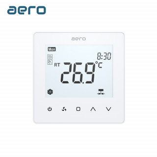 Termostat AERO TP518FC4 White, pentru Ventiloconvector, 2/4 tevi, Programabil, Tuya, Smart Life, Alexa, Google, Alb