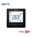 Termostat AERO TP518FC4WN Black, pentru Ventiloconvector, 2/4 tevi, WiFi, Modbus, Tuya, Smart Life, Alexa, Google, Negru