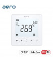 Termostat AERO TP518FC4WN-FV White, pentru Ventiloconvector, Aeroterma, 2/4 tevi, WiFi, Modbus, Ventilator EC 0-10V, Tuya, Smart