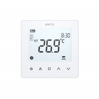 Termostat AERO TP518FC4WN White, pentru Ventiloconvector, 2/4 tevi, WiFi, Modbus, Tuya, Smart Life, Alexa, Google, Alb