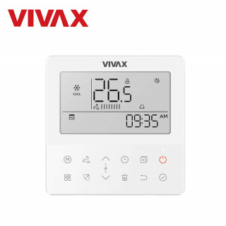 Telecomanda Vivax KJR-120N(X4), de perete, wired (cu fir), 4 fire, compatibilitate Caseta, Duct, Convertibil, display LCD