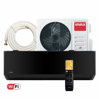 Aer conditionat Vivax T-Design ACP-18CH50LCTI Black, 18000 BTU, Wi-Fi, Inverter, Kit inclus, Negru