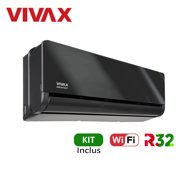 Aer conditionat Vivax H+Design 9000 BTU - WiFi, Kit inclus, Gray Mirror