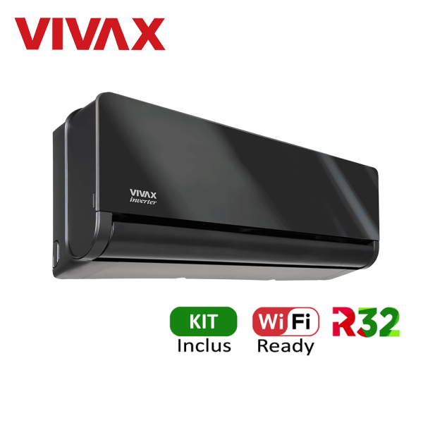 Aer conditionat Vivax H+Design 12000 BTU - Kit inclus, Gray Mirror