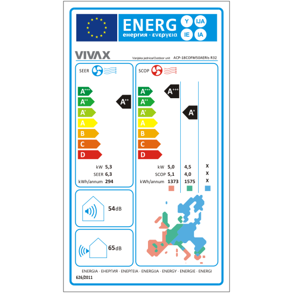 Aer conditionat multisplit Vivax 18000 BTU, 2 unitati R-design, 9+9 BTU