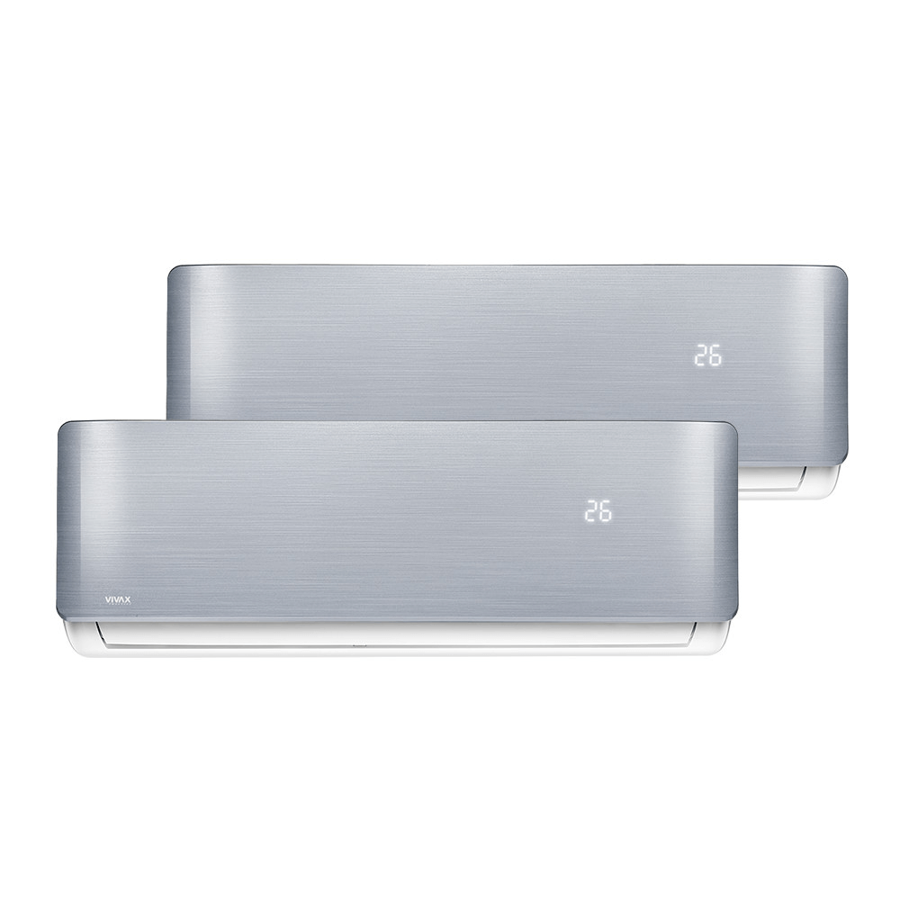 Aer conditionat multisplit Vivax 18000 BTU, 2 unitati R-design, 9+9 BTU, Silver