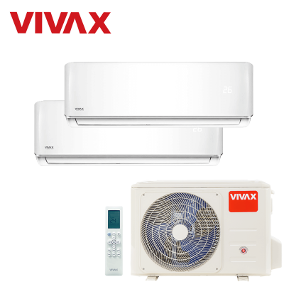 Aer conditionat multisplit Vivax 14000 BTU, 2 unitati R-design, 9+12 BTU