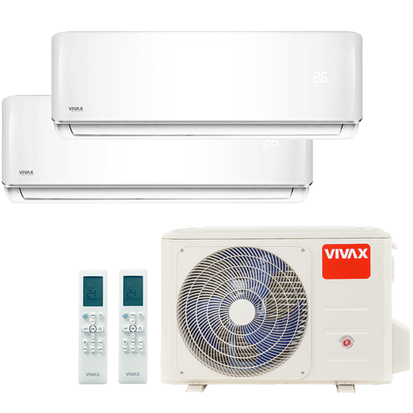 Aer conditionat multisplit Vivax 14000 BTU, 2 unitati R-design, 9+12 BTU