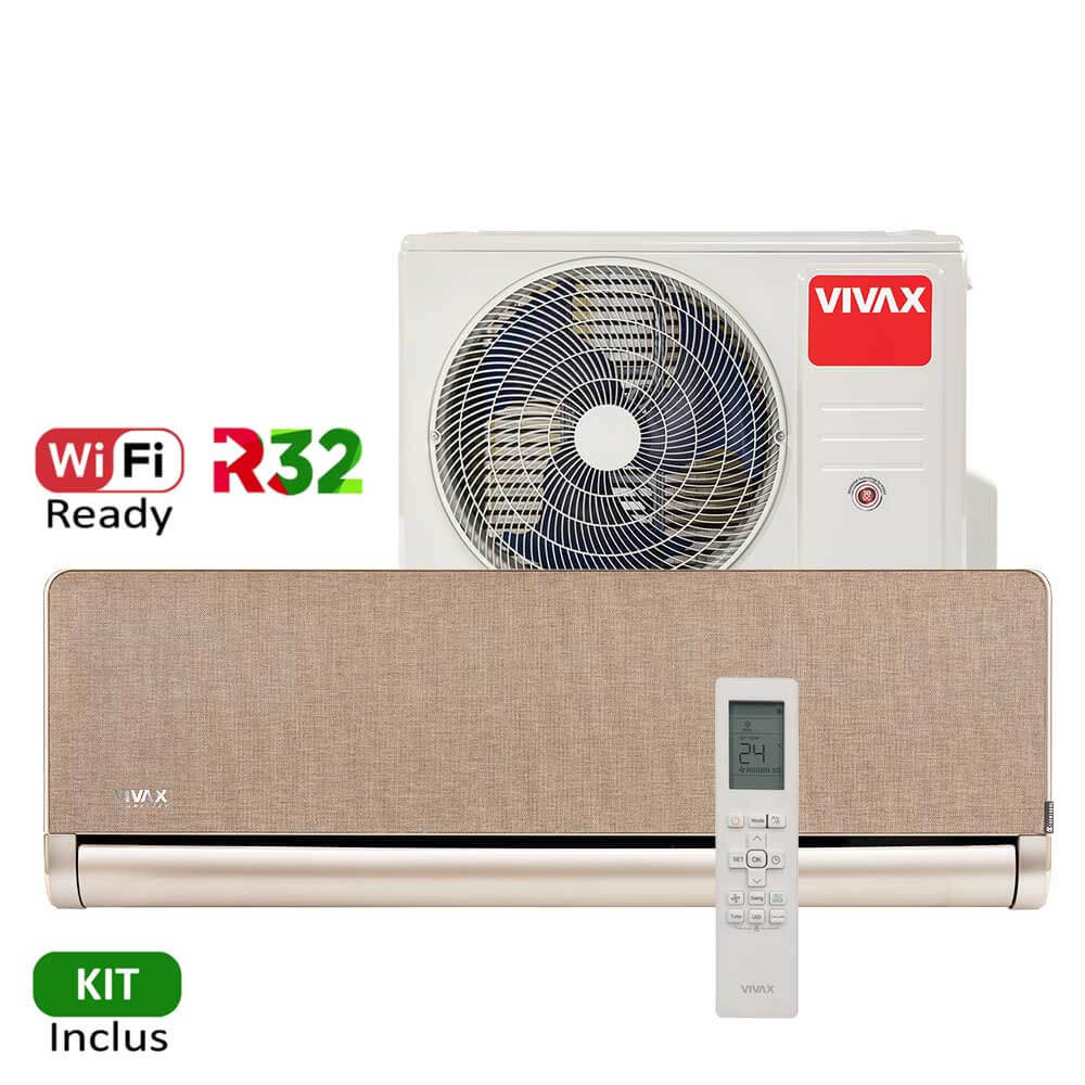 Aer conditionat Vivax H+Design 9000 BTU - Kit inclus, Gold