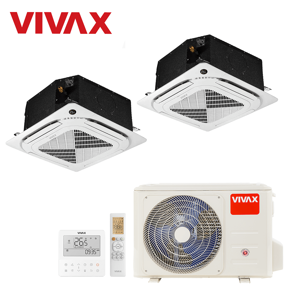 Aer conditionat multisplit Vivax 18000 BTU - 2 unitati Caseta 4 directii, 9+9 BTU
