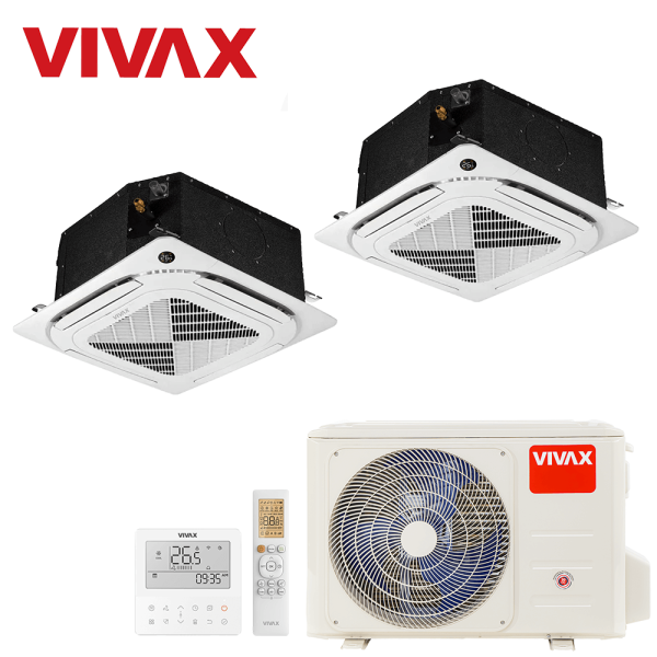 Aer conditionat multisplit Vivax 18000 BTU - 2 unitati Caseta 4 directii, 9+9 BTU