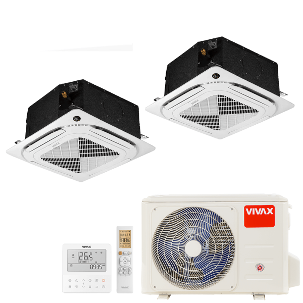 Aer conditionat multisplit Vivax 18000 BTU - 2 unitati Caseta de tavan, 12+12 BTU