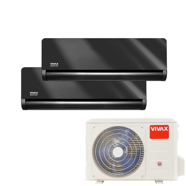 Aer conditionat multisplit Vivax 18000 BTU, 2 unitati H-design, 9+12 BTU, Gray Mirror
