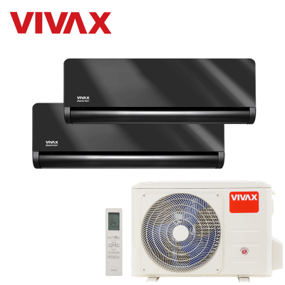 Aer conditionat multisplit Vivax 18000 BTU, 2 unitati H-design, 9+12 BTU, Gray Mirror