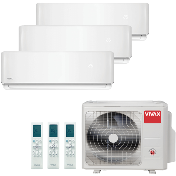 Aer conditionat multisplit Vivax 21000 BTU, 3 unitati R-design, 9+9+12 BTU