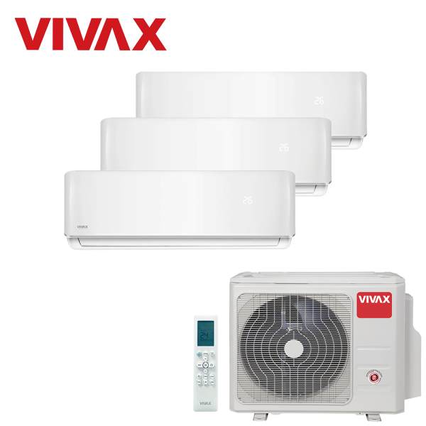 Aer conditionat multisplit Vivax 27000 BTU, 3 unitati R-design, 12+12+12 BTU