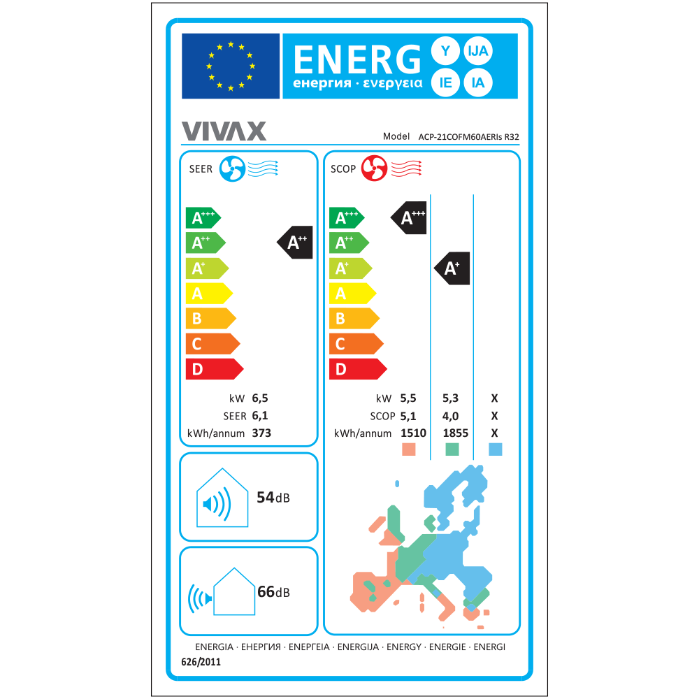 Aer conditionat multisplit Vivax 21000 BTU, 3 unitati R-design, 9+9+12 BTU, Silver