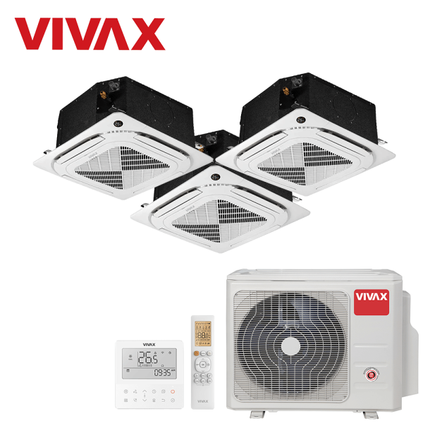 Aer conditionat multisplit Vivax 27000 BTU - 3 unitati Caseta 4 directii, 9+9+12 BTU