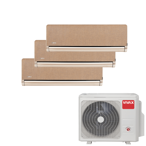 Aer conditionat multisplit Vivax 21000 BTU, 3 unitati H-design, 9+9+9 BTU, Gold