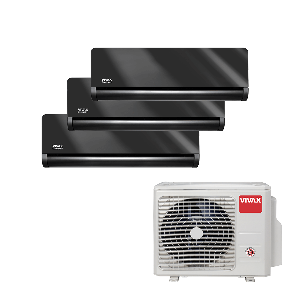 Aer conditionat multisplit Vivax 21000 BTU, 3 unitati H-design, 9+9+9 BTU, Gray Mirror