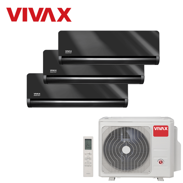 Aer conditionat multisplit Vivax 21000 BTU, 3 unitati H-design, 9+9+9 BTU, Gray Mirror