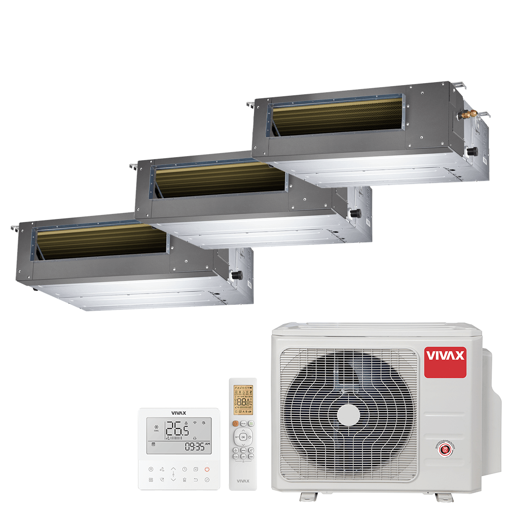 Aer conditionat multisplit Vivax 21000 BTU - 3 unitati Duct de tavan, 12+12+12 BTU