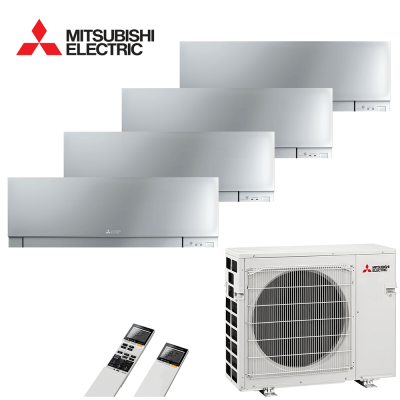 Aer conditionat multisplit Mitsubishi Electric 27000 BTU - 4 unitati MSZ-EF, 9+9+9+12 BTU, Silver
