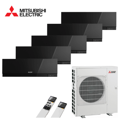 Aer conditionat multisplit Mitsubishi Electric 36000 BTU - 5 unitati MSZ-EF, 9+9+9+9+12 BTU, Black