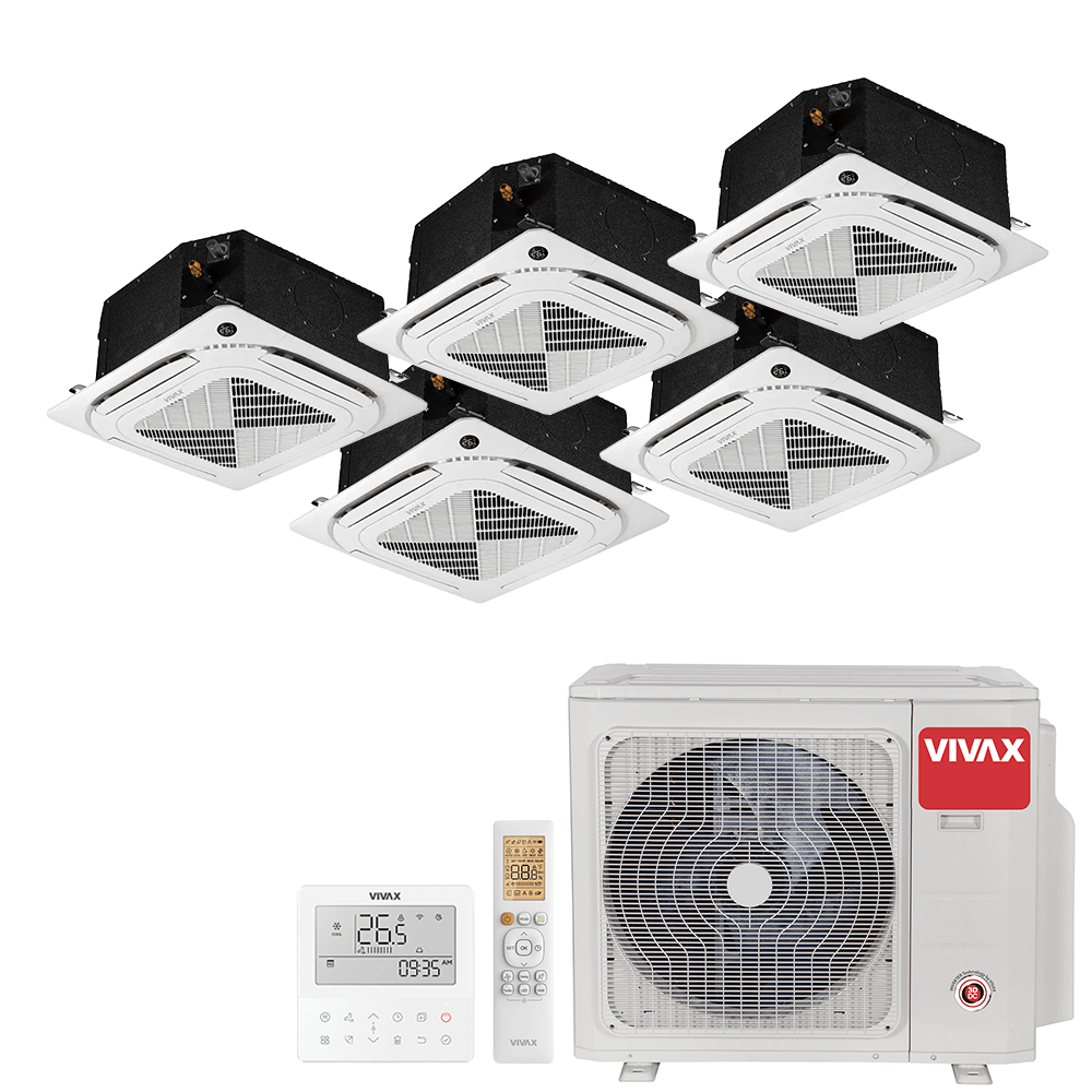 Aer conditionat multisplit Vivax 42000 BTU - 5 unitati Caseta 4 directii, 9+9+9+9+12 BTU