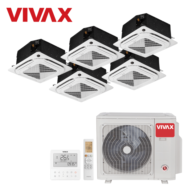 Aer conditionat multisplit Vivax 42000 BTU - 5 unitati Caseta 4 directii, 9+9+9+9+12 BTU