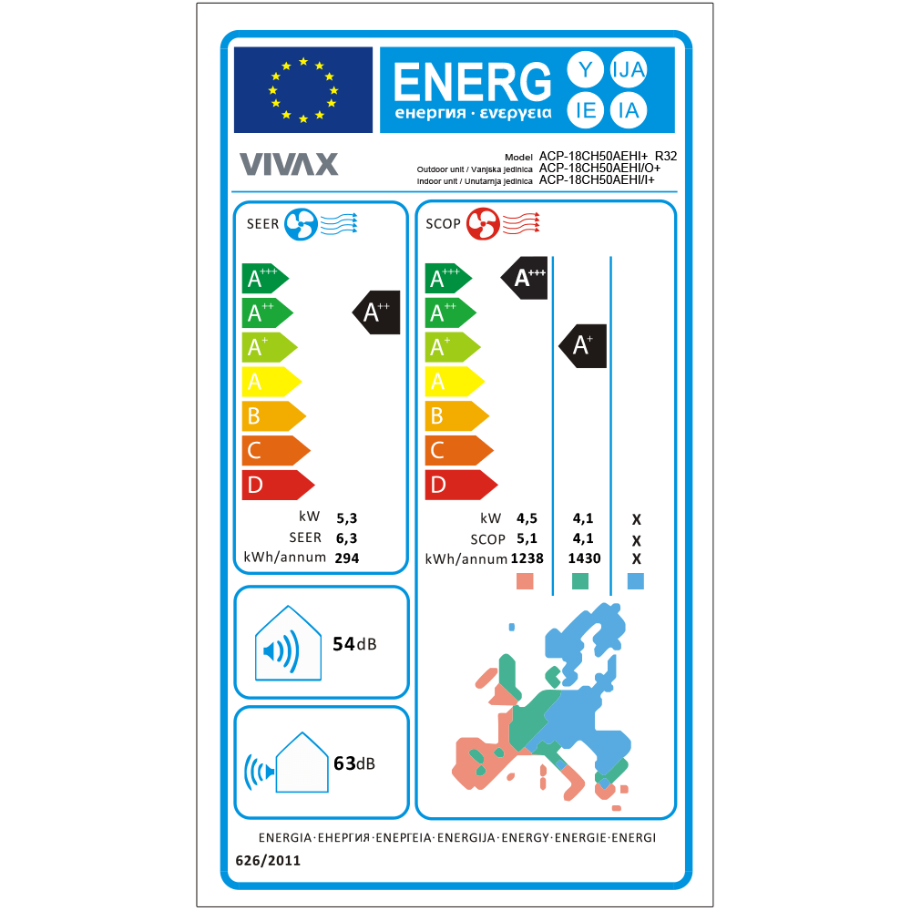Aer conditionat Vivax H+Design 18000 BTU - WiFi, Kit inclus, Silver
