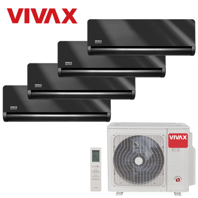 Aer conditionat multisplit Vivax 28000 BTU, 4 unitati H-design, 9+9+9+9 BTU, Gray Mirror